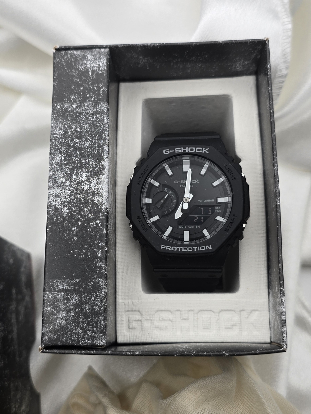 G-Shock Black Men's Watch with White Accented Dial